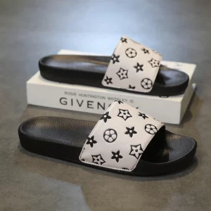 Men's Fashion Slippers Color-blocked Round Toe Heel Wearable Lightweight Anti-slip Quick-drying Classic One-shoulder Slippers - Image 1