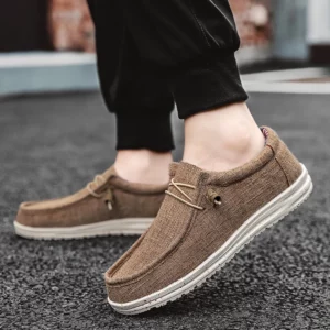 Brand Men Casual Shoes Fashion Denim Canvas Shoes Breathable Men Walking Flat Shoes Outdoor Large Size Light Men's Shoes Loafers - Image 2