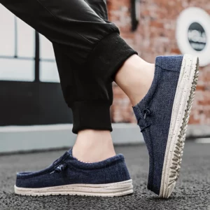 Brand Men Casual Shoes Fashion Denim Canvas Shoes Breathable Men Walking Flat Shoes Outdoor Large Size Light Men's Shoes Loafers - Image 4