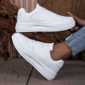 Spring Women Thick Soled Summer Trendy Shoes Versatile Mesh Breathable Board Shoes Comfortable Walking White Shoes Tenis De Moda - Image 4