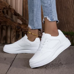 Spring Women Thick Soled Summer Trendy Shoes Versatile Mesh Breathable Board Shoes Comfortable Walking White Shoes Tenis De Moda - Image 5