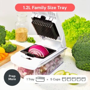 Fullstar Signature Series Vegetable Chopper - Premium Veggie Cutter, Commercial Grade Food Chopper & Spiralizer with Container, Heavy-Duty Onion Chopper, Kitchen Gadgets & Gifts (4 in 1, White) - Image 4