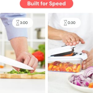 Fullstar Signature Series Vegetable Chopper - Premium Veggie Cutter, Commercial Grade Food Chopper & Spiralizer with Container, Heavy-Duty Onion Chopper, Kitchen Gadgets & Gifts (4 in 1, White) - Image 7