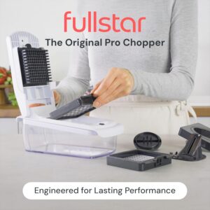 Fullstar Signature Series Vegetable Chopper - Premium Veggie Cutter, Commercial Grade Food Chopper & Spiralizer with Container, Heavy-Duty Onion Chopper, Kitchen Gadgets & Gifts (4 in 1, White) - Image 8