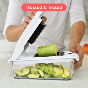 Fullstar Signature Series Vegetable Chopper - Premium Veggie Cutter, Commercial Grade Food Chopper & Spiralizer with Container, Heavy-Duty Onion Chopper, Kitchen Gadgets & Gifts (4 in 1, White) - Image 9