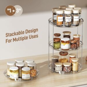 LAMU 2 Tier Lazy Susan Turntable Organizer 9.25'' Rotating Spice Rack Organization for Cabinet, Kitchen, Pantry, Countertop, Bathroom, Vanity, Medicine Cabinet Organizer, Clear - Image 4