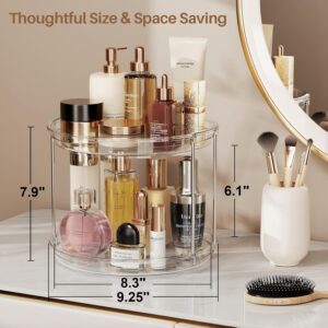 LAMU 2 Tier Lazy Susan Turntable Organizer 9.25'' Rotating Spice Rack Organization for Cabinet, Kitchen, Pantry, Countertop, Bathroom, Vanity, Medicine Cabinet Organizer, Clear - Image 7