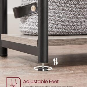 VASAGLE Side Table, Small End Table, Tall Nightstand for Living Room, Bedroom, Office, Bathroom, Greige and Classic Black ULET273B02 - Image 2