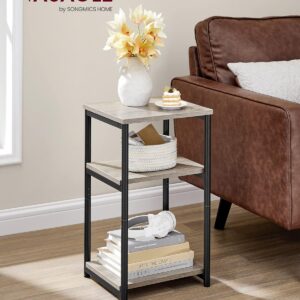 VASAGLE Side Table, Small End Table, Tall Nightstand for Living Room, Bedroom, Office, Bathroom, Greige and Classic Black ULET273B02 - Image 6