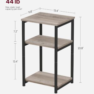 VASAGLE Side Table, Small End Table, Tall Nightstand for Living Room, Bedroom, Office, Bathroom, Greige and Classic Black ULET273B02 - Image 7