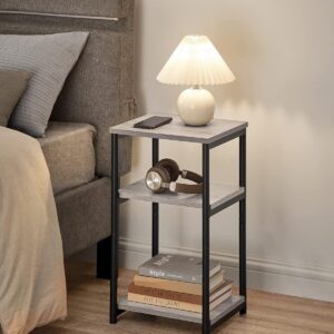 VASAGLE Side Table, Small End Table, Tall Nightstand for Living Room, Bedroom, Office, Bathroom, Greige and Classic Black ULET273B02 - Image 8