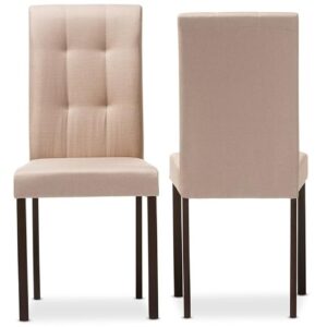 Baxton Studio Andrew Modern and Contemporary 5-Piece Grey Fabric Upholstered Grid-Tufting Dining Set - Image 3