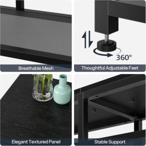 HOOBRO LED TV Stand with Charging Station, 4-Tier Entertainment Gaming Center, Modern Media Console Table, Open Shelves, 55.1"L x 13.8"W x 26.2"H, for TVs up to 65", for Living Room, Black BB47UDDS01 - Image 4