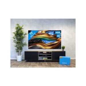 TCL 75 Inch 4K WCG UHD HDR10+ Google TV, 120HZ DLG, (2024), built In Receiver - 75P71B Brushed Titanium - Image 4
