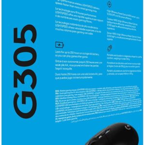 Logitech G305 Lightspeed Wireless Gaming Mouse, Hero Sensor, 12,000 Dpi, Lightweight, 6 ProgRAMmable Buttons, 250H Battery Life, On-Board Memory, Compatible With Pc / Mac - Black - Image 3