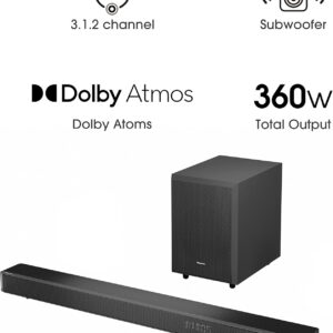 Hisense AX3120G 3.1.2 Channel 360W Dobly Atmos Soundbar with Wireless Subwoofer and Up Firing Speakers - Image 4