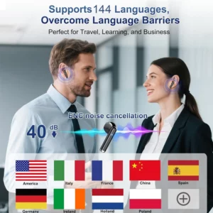 UYUXIO TWS Wireless Earbuds AI Language Translation Earphone with 144 Languages Real Time Translating Headphone for Business - Image 3