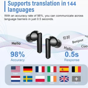 UYUXIO TWS Wireless Earbuds AI Language Translation Earphone with 144 Languages Real Time Translating Headphone for Business - Image 7