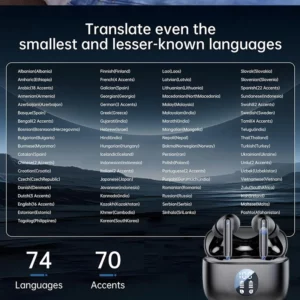 UYUXIO TWS Wireless Earbuds AI Language Translation Earphone with 144 Languages Real Time Translating Headphone for Business - Image 9