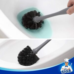 MR.SIGA Toilet Plunger and Bowl Brush Combo for Bathroom Cleaning, Gray, 2 Sets - Image 3