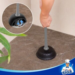 MR.SIGA Toilet Plunger and Bowl Brush Combo for Bathroom Cleaning, Gray, 2 Sets - Image 4