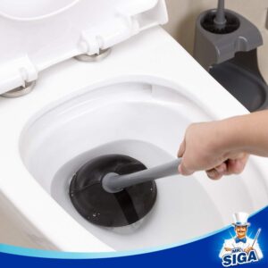 MR.SIGA Toilet Plunger and Bowl Brush Combo for Bathroom Cleaning, Gray, 2 Sets - Image 5