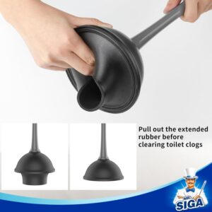 MR.SIGA Toilet Plunger and Bowl Brush Combo for Bathroom Cleaning, Gray, 2 Sets - Image 6