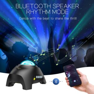 Northern Galaxy Light Aurora Projector with 33 Light Effects, LED Star Projector for Bedroom Nebula Lamp, Remote Control, White Noises, Bluetooth Speaker for Parties - Image 5