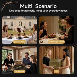 KINGSTONE Porcelain Dinnerware Sets for 8 | 24 Piece Plates and Bowls Sets Kitchen Dishes Scratch Resistant Matte Black Gold Vein Dinner Salad Plate Dishware for Party Daily Wedding - Image 4