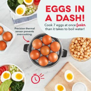 Dash Rapid Egg Cooker - Boiler, Poacher & Steamer - Includes Measuring & Recipe Guide - Dishwasher Safe - BPA Free - Holds 7 Eggs, Black - Image 3