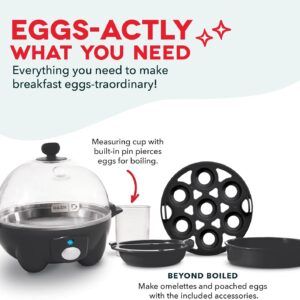 Dash Rapid Egg Cooker - Boiler, Poacher & Steamer - Includes Measuring & Recipe Guide - Dishwasher Safe - BPA Free - Holds 7 Eggs, Black - Image 5