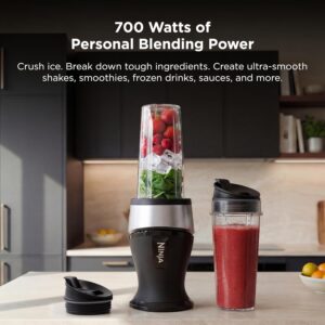 Ninja Fit Compact Personal Blender, Portable Blender for-Smoothies, Shakes, Food Prep, and Frozen Blending, 700-Watt Base, (2) 16-oz. Cups and Spout Lids, Black QB3001SS - Image 3