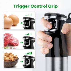 Turelar Immersion Blender Handheld Corded Hand Blenders Set 1100W, Trigger Variable Speed 5 in 1 Stick Emulsifier with Chopper, Whisk and Frother for Soup, Baby Food and Smoothies,Black - Image 4
