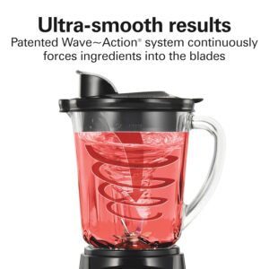 Hamilton Beach Power Elite Wave Action Blender For Smoothies, 40 Oz Glass Jar, 12 Functions Including Puree, Crush Ice, 700 Watts - Black (58148A) - Image 6