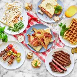 Aigostar Sandwich Maker Panini Press Grill, 3 in 1 Waffle Maker with Removable Non-stick Plates, Electric Grilled Cheese Maker, Portable Cool Touch Handle, Led Indicator Lights & Easy to Clean, 750W - Image 3