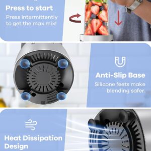 Ganiza Smoothie Blender, 900W Blenders for Shakes and Smoothies, 15-Piece Personal Blender and Grinder Combo for Kitchen, Smoothies Maker with 4 BPA-Free Portable Cup, Nutritious Recipe - Image 4
