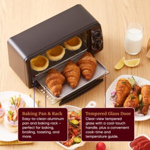 Elite Gourmet ETO236 Personal Compact 2 Slice Countertop Toaster Oven with 15 Minute Timer & Adjustable Temperature, Bake, Broil, & Toast, Black - Image 3