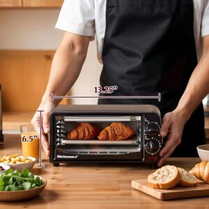 Elite Gourmet ETO236 Personal Compact 2 Slice Countertop Toaster Oven with 15 Minute Timer & Adjustable Temperature, Bake, Broil, & Toast, Black - Image 5