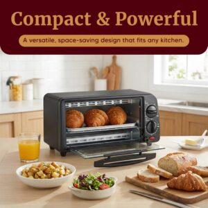 Elite Gourmet ETO236 Personal Compact 2 Slice Countertop Toaster Oven with 15 Minute Timer & Adjustable Temperature, Bake, Broil, & Toast, Black - Image 6