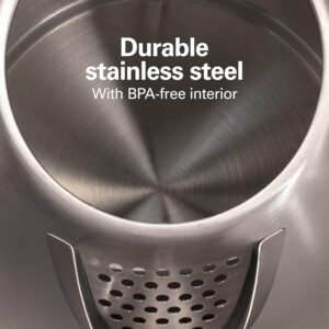 Hamilton Beach Electric Tea Kettle, Water Boiler & Heater, 1.7 Liter, Cordless Serving, 1500 Watts for Fast Boiling, Auto-Shutoff and Boil-Dry Protection, Stainless Steel (40880) - Image 6