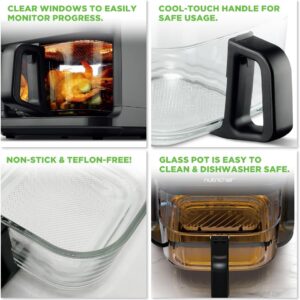Nutrichef 5.8 Quart Air Fryer | 8-1 Preset Cook Modes | Transparent Fry Bowl for Best Cooking Results | Cook Shrimp, Steak, Fries, Wings, Chicken & More | Precise Temperature Control & Time | Grey - Image 5