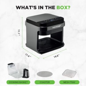 Nutrichef 5.8 Quart Air Fryer | 8-1 Preset Cook Modes | Transparent Fry Bowl for Best Cooking Results | Cook Shrimp, Steak, Fries, Wings, Chicken & More | Precise Temperature Control & Time | Grey - Image 6