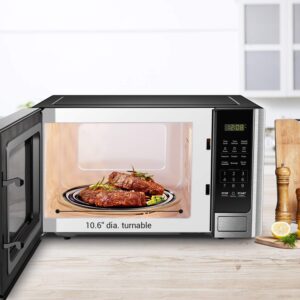 BLACK+DECKER Digital Microwave Oven with Turntable Push-Button Door, Child Safety Lock, Stainless Steel, 0.9 Cu Ft - Image 4