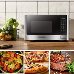 BLACK+DECKER Digital Microwave Oven with Turntable Push-Button Door, Child Safety Lock, Stainless Steel, 0.9 Cu Ft - Image 6