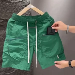 Men's Summer Pocket Zipper Cargo Shorts Trendy Brand Versatile Loose Quick-drying Sports Loose Casual Five-point Beach Pants - Image 5