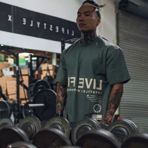 Men's Summer Oversized Hip-hop T-Shirt Loose Casual Gym Fitness Workout Bodybuilding Running Short Sleeve Sports Tee Male Tops - Image 2