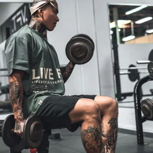 Men's Summer Oversized Hip-hop T-Shirt Loose Casual Gym Fitness Workout Bodybuilding Running Short Sleeve Sports Tee Male Tops - Image 3