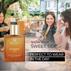 Bellavita Luxury Honey Oud Eau de Parfum | 100 ml (3.4 fl.oz.) | Perfume for Men and Women | Sweet Honey, Bergamot, Oud, and Amber Notes | Women's Day Special - Image 3