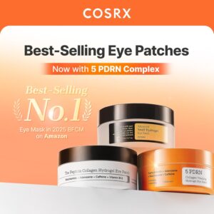 COSRX 5-PDRN Complex Collagen Gel Eye Patches for the look of Dark Circles and Uneven tone, Radiance Care for Tired Under-Eyes with Salmon DNA & Vitamin C, Korean Skincare, 60 Under Eye Patches - Image 3