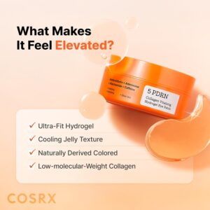 COSRX 5-PDRN Complex Collagen Gel Eye Patches for the look of Dark Circles and Uneven tone, Radiance Care for Tired Under-Eyes with Salmon DNA & Vitamin C, Korean Skincare, 60 Under Eye Patches - Image 7